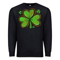 Black st patricks day shamrock with glitter Premium Sweatshirt - Artiststas