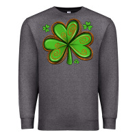 Charcoal Heather st patricks day shamrock with glitter Premium Sweatshirt - Artiststas