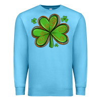 Ocean Blue st patricks day shamrock with glitter Premium Sweatshirt - Artiststas