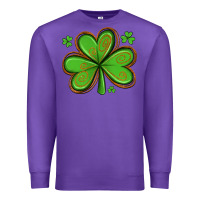 Purple st patricks day shamrock with glitter Premium Sweatshirt - Artiststas