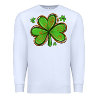 White st patricks day shamrock with glitter Premium Sweatshirt - Artiststas