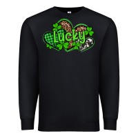 Black st patricks day lucky western hearts Premium Sweatshirt - Artiststas