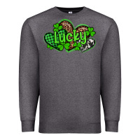 Charcoal Heather st patricks day lucky western hearts Premium Sweatshirt - Artiststas