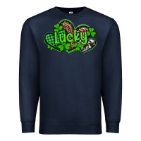 Navy st patricks day lucky western hearts Premium Sweatshirt - Artiststas