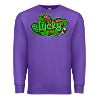 Purple st patricks day lucky western hearts Premium Sweatshirt - Artiststas