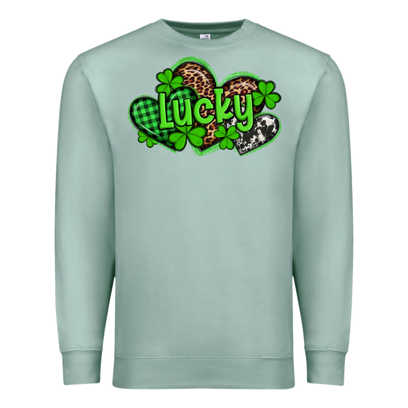 St Patricks Day Lucky Western Hearts Premium Sweatshirt by Artiststas | Teevron