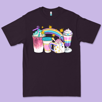 Unicorn Coffee Cups Premium Tee Designed By Artiststas