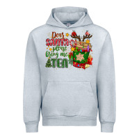 Heather Grey deer santa please bring me tea Urban Hoodie - MaliasSmallBusiness