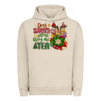 Pigment French Oak deer santa please bring me tea Urban Hoodie - MaliasSmallBusiness