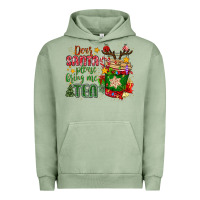 Pigment Oil Green deer santa please bring me tea Urban Hoodie - MaliasSmallBusiness
