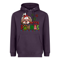 Plum merry pawmas christmas shih tzu Heavyweight Hoodie - Jasminsmagicworld