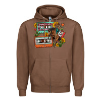 Chestnut rodeo sunflower cactus cassette Zipper Hoodie - FaDigitalArtStudio