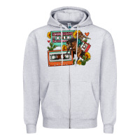 Heather Grey rodeo sunflower cactus cassette Zipper Hoodie - FaDigitalArtStudio