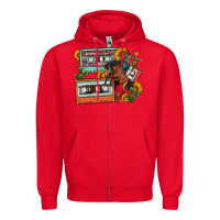 Red rodeo sunflower cactus cassette Zipper Hoodie - FaDigitalArtStudio