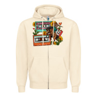 Sandshell rodeo sunflower cactus cassette Zipper Hoodie - FaDigitalArtStudio
