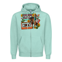 Seafoam rodeo sunflower cactus cassette Zipper Hoodie - FaDigitalArtStudio