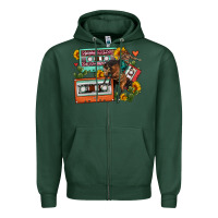 Sports Green rodeo sunflower cactus cassette Zipper Hoodie - FaDigitalArtStudio