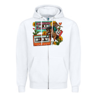 White rodeo sunflower cactus cassette Zipper Hoodie - FaDigitalArtStudio