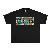 Black Blessed With Daisy And Leopard Urban Heavy Tee - RanaPortraitStore