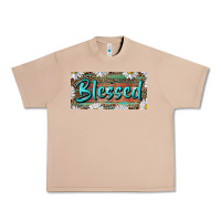 Burro Blessed With Daisy And Leopard Urban Heavy Tee - RanaPortraitStore