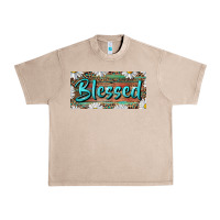 French Oak Blessed With Daisy And Leopard Urban Heavy Tee - RanaPortraitStore