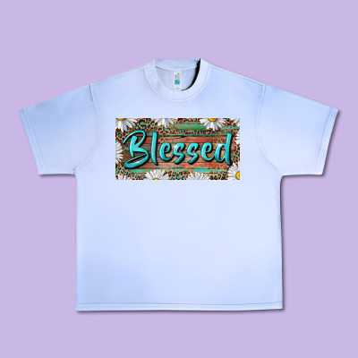 Blessed With Daisy And Leopard Urban Heavy Tee Designed By Ranaportraitstore
