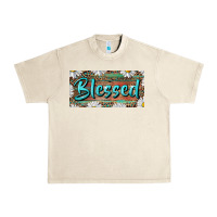 Sandshell Blessed With Daisy And Leopard Urban Heavy Tee - RanaPortraitStore