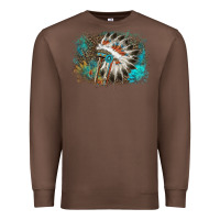 Chestnut indian headress sunflower leopard Premium Sweatshirt - AdoDesignShop