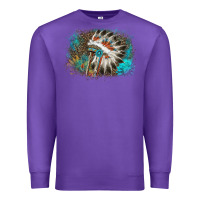 Purple indian headress sunflower leopard Premium Sweatshirt - AdoDesignShop