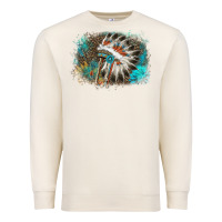 Sandshell indian headress sunflower leopard Premium Sweatshirt - AdoDesignShop