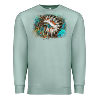Seafoam indian headress sunflower leopard Premium Sweatshirt - AdoDesignShop