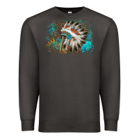 Smoke indian headress sunflower leopard Premium Sweatshirt - AdoDesignShop