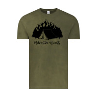 Vintage Olive Adventure Camping Vintage Tee - Unal Design