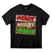 Black merry merry merry Heavy Core Tee - CowhideDigitalArt