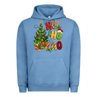 Pigment Pebble Blue ho ho ho christmas Urban Hoodie - MaliasSmallBusiness