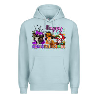 Blue Mist happy hallothanksmas cows  nancy Premium Hoodie - NancyCooperArtShop
