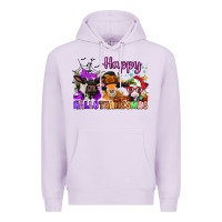 Lilac happy hallothanksmas cows  nancy Premium Hoodie - NancyCooperArtShop