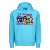 Ocean Blue happy hallothanksmas cows  nancy Premium Hoodie - NancyCooperArtShop