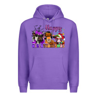 Purple happy hallothanksmas cows  nancy Premium Hoodie - NancyCooperArtShop