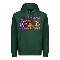 Sports Green happy hallothanksmas cows  nancy Premium Hoodie - NancyCooperArtShop