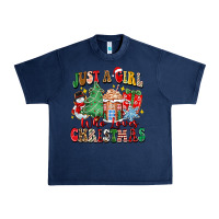 Navy just a girl who loves christmas Urban Heavy Tee - Zillion Design Studio