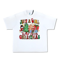 White just a girl who loves christmas Urban Heavy Tee - Zillion Design Studio
