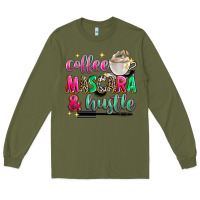 Army Green coffee mascara and hustle Long Sleeve Tee - Zillion Design Studio