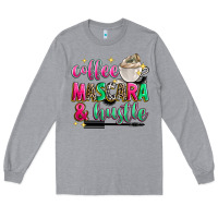 Heather Grey coffee mascara and hustle Long Sleeve Tee - Zillion Design Studio