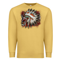 Antique Gold İndian Headress Cowhide Premium Sweatshirt - AdoDesignShop