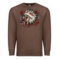 Chestnut İndian Headress Cowhide Premium Sweatshirt - AdoDesignShop