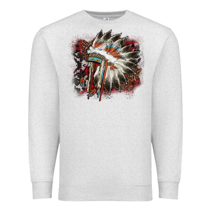 İndian Headress Cowhide Premium Sweatshirt by AdoDesignShop | Teevron