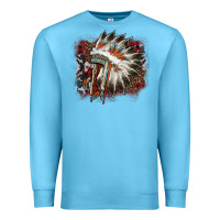 Ocean Blue İndian Headress Cowhide Premium Sweatshirt - AdoDesignShop