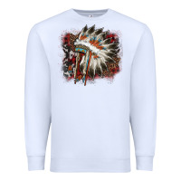 White İndian Headress Cowhide Premium Sweatshirt - AdoDesignShop