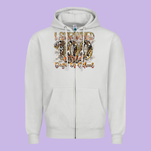I Survived 100 Wild Days Of School Zipper Hoodie Designed By Racoondesign